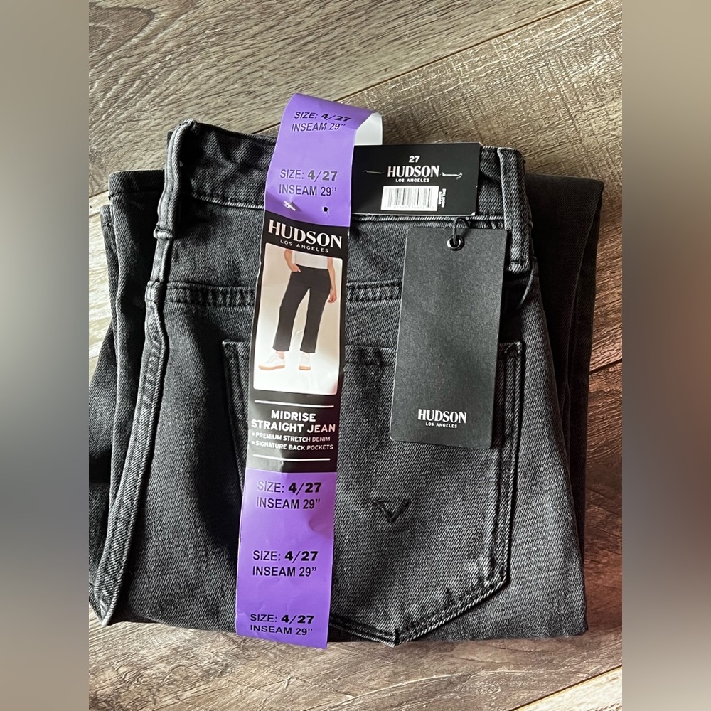 Hudson Jeans Black Midrise Straight Leg with Tag